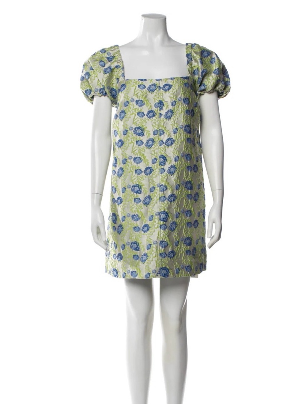 Ganni Floral Jacquard Shift Mini Dress
